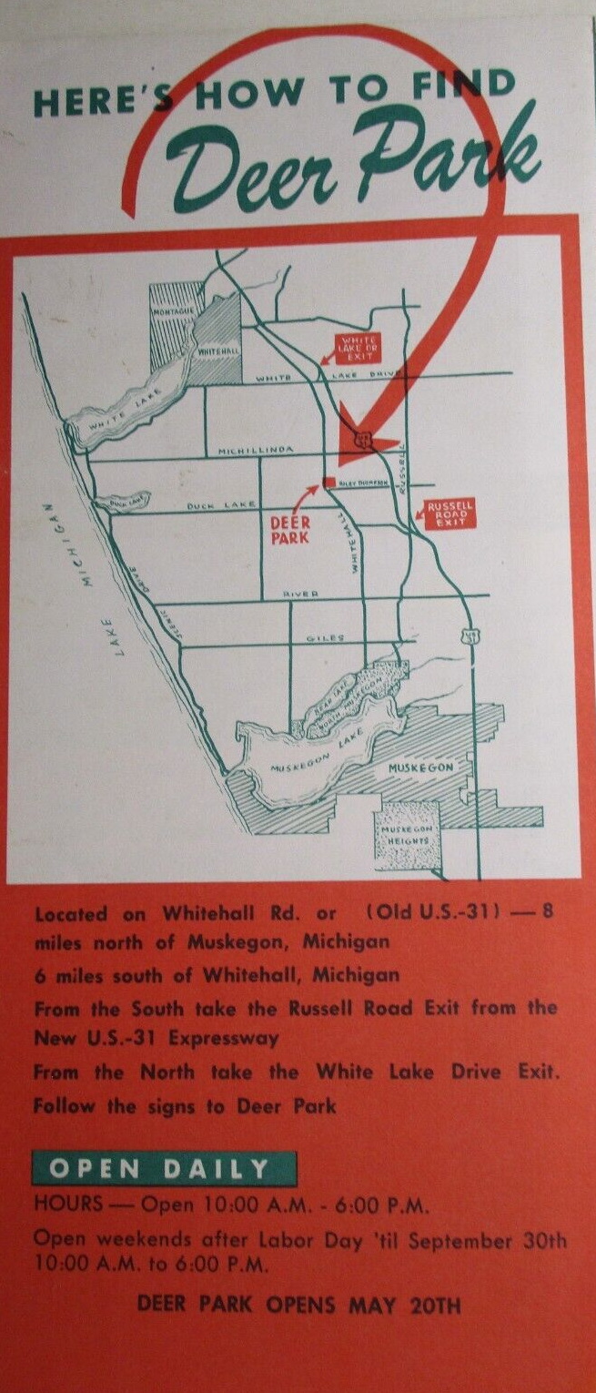 Michigans Adventure (Deer Park) - 1960S POSTCARD AS DEER PARK